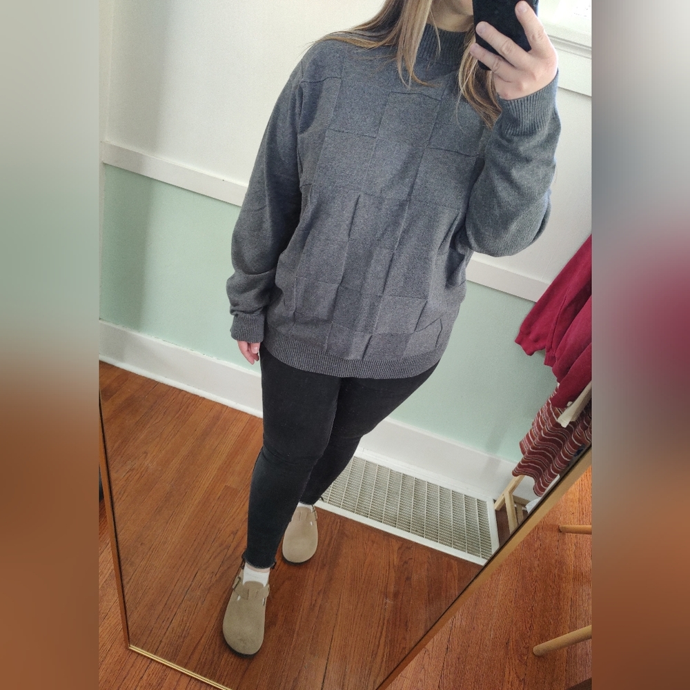 Gray Patchwork Sweater - image 5